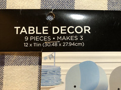 New Elephant It’s A Boy Table Decor and Banner Blue Gray White