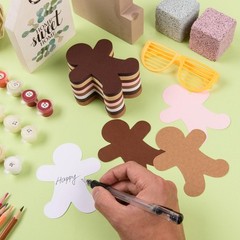 Christmas Gingerbread Man Paper Cutouts Assorted Colors Board 4 Inch 200 PCS