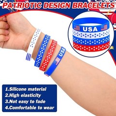 Palonu 146Pcs Patriotic Accessories Including Glasses Necklaces Silicone