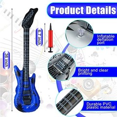 48 Pcs Inflatable Guitars – Rock Star Party Props, 80s 90s Theme, Photo Booth De