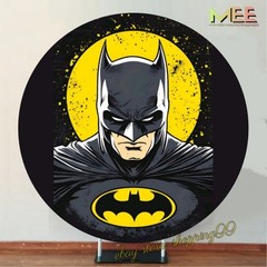 Round Black Batman Superhero Backdrop Cover Birthday Party Photo Background Prop