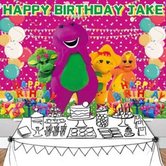 Barney and Friends Personalised Custom Banner Backdrop Party Decorations Gift