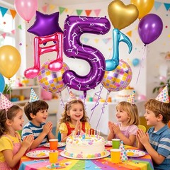 Kpop Decoration Set, 40 Inch Demon Mark Number 5 Balloon for Kpop Music Party…