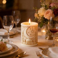 Eid Ramadan Star Moon Candle Molds For Candle Making Cylinder Umrah Mubarak Cand