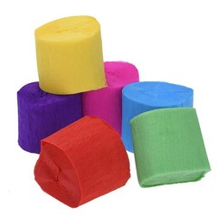 Wood Pulp Crepe Paper Streamer Rolls for Hanging and Decorating Birthday Parties