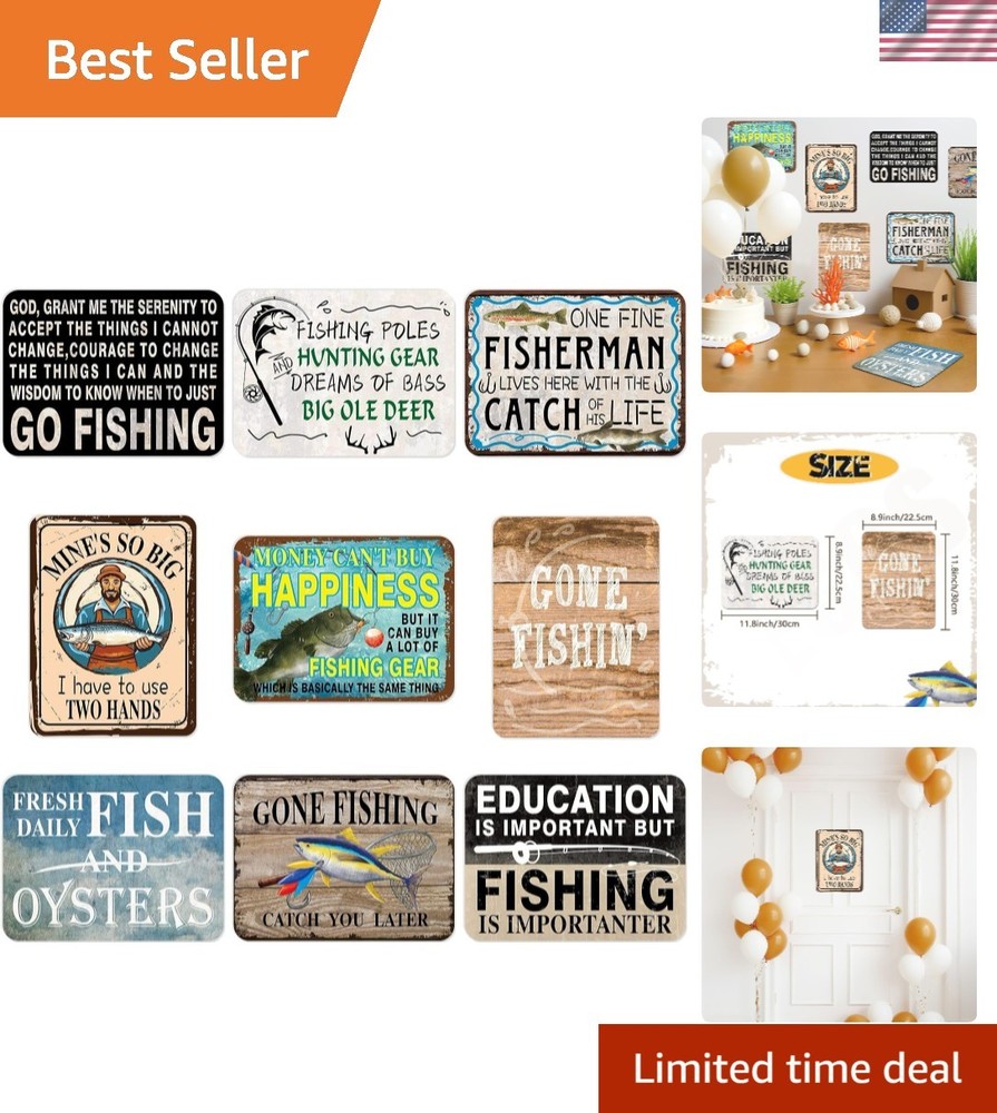 9 PCS Gone Fishing Birthday Decorations – Enhance Your Little Fisherman’s Party