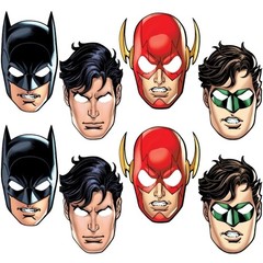 Justice League Party Masks – 8 Assorted Superhero Face Masks for Kids