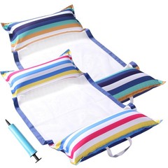 Pool Hammock Floats, XL, 2Pack Inflatable Water Floaties 4-in-1 (Saddle, Loun…