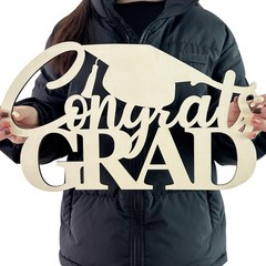 Congrats Grad Sign – Unique Wooden Decoration for 2026 Graduation Celebrations
