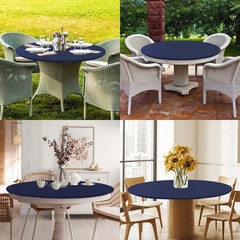 Fitted Round Fabric Tablecloth, Elastic, Waterproof, Oil Proof, Easy Care