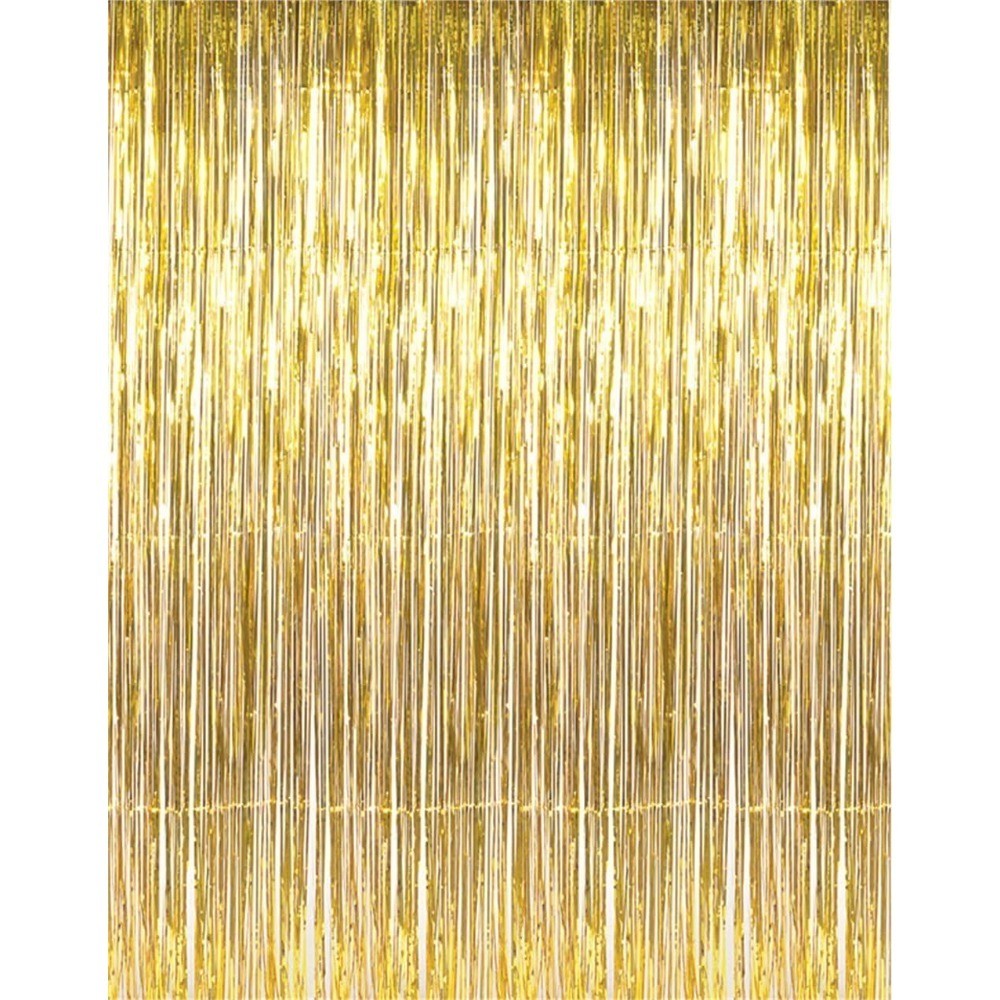 Metallic Tinsel Foil Fringe Curtains Party Photo Backdrop Gold Streamers for
