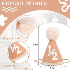 Baby Half Birthday Cone Hat – Baby 1/2 Birthday Hat, Six Months Party Hat Out…