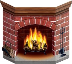Brick Fireplace Stand-Up 1 Count Decorative Party Accessory