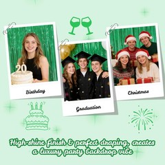Shamrock Green Party Decorations, 2 Pack Foil 3.28 ft x 6.56 ft,