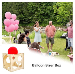 9 Holes Assemblable Wood Balloon Sizer Cube DIY Cube Tool Measurement Box for Pa