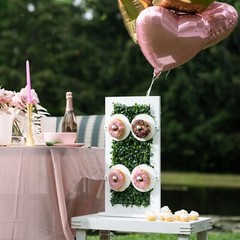 Champagne & Donut Wall Stand 2-in-1 Donut Wall + Wine Flute Holder Glass Display