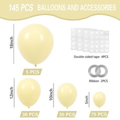 Pastel Yellow Balloons 145pcs Different Sizes 18 12 10 5 Inches Light Yellow …