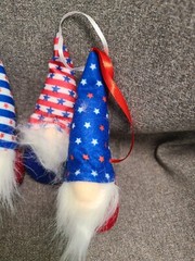 Patriotic Red White and Blue Gnome Decor Lot of 10 Different