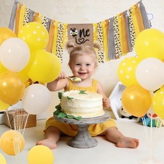Bee Theme High Chair Banner – Happy Bee Day 1st Birthday Decoration for Boys …
