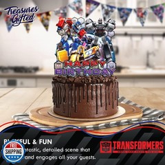 Treasures Gifted Officially Licensed Transformers Cake Decorations Set – (24)