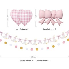 One Silly Goose Birthday Décor – Funny Goose Balloons Pink Gingham Heart Bow …