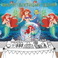 Ariel Princess Personalised Custom Banner Backdrop Party Supplies Birthday Gift