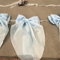 Brother Sister Design Studio Blue Solid Fabric Bow Garland 6 ft Party Decor