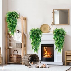 Sggvecsy 4 Pack Artificial Hanging Plants Fake Plant Faux Light Green