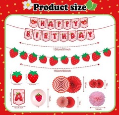 Strawberry Shortcake Birthday Decorations – Banner Cake Toppers Balloons Pape…