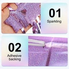 2 Pack Party Backdrop Decoration,Star Streamer Foil Fringe Curtain,Laser Pink