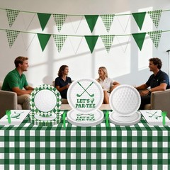 Golf Party Decorations Set Includes Plates Napkins Banner Tablecloth for Birt…