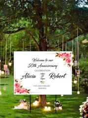 Personalized Wedding Anniversary Yard Sign, Decorations Welcome Sign, Home Décor