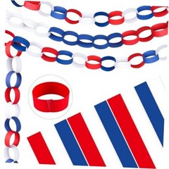 300 Paper Chains 4th of July Strips for DIY Independence Day Crafts