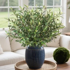 Fake Plants Olive Branch Artificial Plant Outdoor Decoration for Green 12pcs