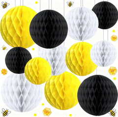 12Pcs Pastel Hanging Honeycomb Balls Decorations Party Decoration Rainbow Birthd
