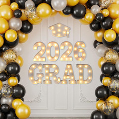 Graduation Party Decorations 2026, 8 LED Long Marquee Light up Letters ‘Grad 202
