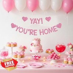 RICHHHA Pink Welcome Home Banner Yay!