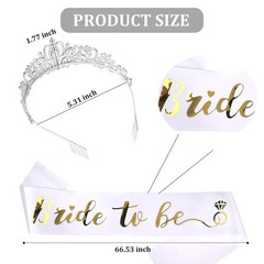 CEHER Bride Sash & Crystal Crown, Bachelorette Party Favors, Bridal Shower De…