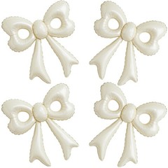 4 Pcs Cream Bow Balloons, 31”Huge Beige Bow Aluminum Foil Balloons for , Baby…