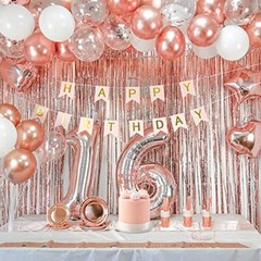 Party Spot! 255 pcs Sweet 16 Party Decorations, 25 sets of Tableware, Sweet 1…