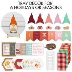 Beautiful Tiered Tray Decor Set for Christmas – Interchangeable All Season De…