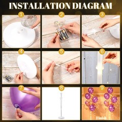 2 Set Floor Balloon Column Stand Kit with 40 Balloons Light Balloon Tower Kit…