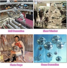 8″ Disco Ball Hanging Mirror Disco Ball with Hanging Ring for Party and Decorati