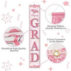 Graduation Decorations 2026, Pink Congrats Grad Banner Porch Door Banners Gra…