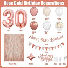 30th Birthday Decorations Rose Gold Balloon Arch Kit Blush Pink Party Decor