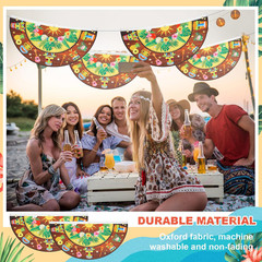 4 Pack Hawaiian Luau Party Decorations, Tiki Bar Bunting Flags and Signs, Tropic