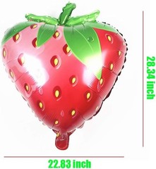 HORUIUS Strawberry Balloons Fruit Strawberry Foil Mylar Balloons for Baby Sho…