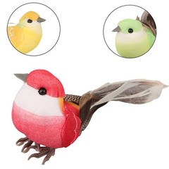 6pcs Fake Artificial Parrot Feathered Bird Budgie Garden Home Decoration Pack