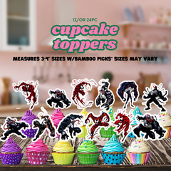 VENOM Tableware party supplies decoration balloons theme birthday cupcake topper