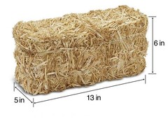 Small Country Hay Bale Fall Accent Decorative Natural Straw Decor 6″ x 13″ #888